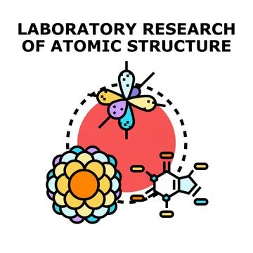Laboratory research studying atomic structure and chemical processes Stock Illustration