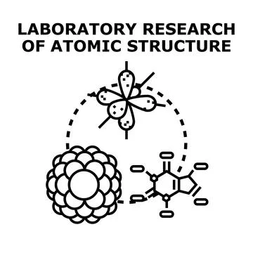 Laboratory research studying atomic structure and chemical processes Stock Illustration
