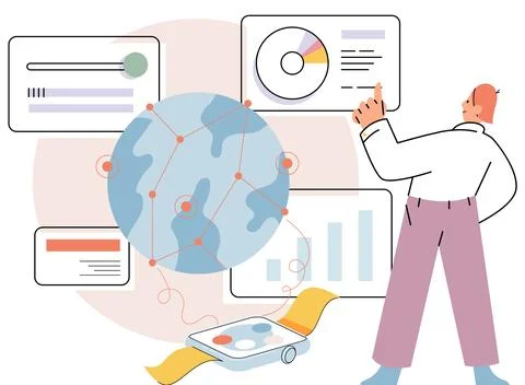 Laboratory research. Testing hypotheses through experiments is fundamental .. Stock Illustration