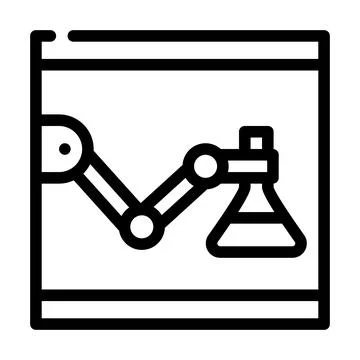 Laboratory robot line icon vector illustration Stock Illustration
