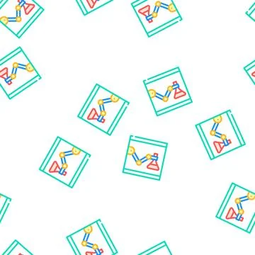 Laboratory robot vector seamless pattern Stock Illustration