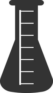 Laboratory round glass flask. Vector illustration isolated on a white background Stock Illustration