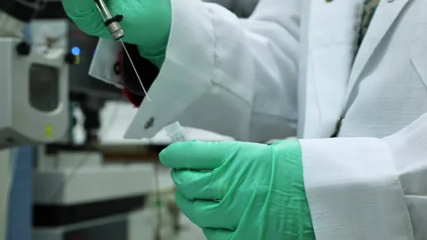 Laboratory sample analysis Stock-Footage 145362366