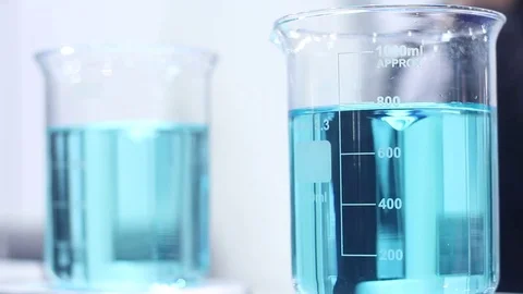Laboratory sample blue Stock Footage 73386500