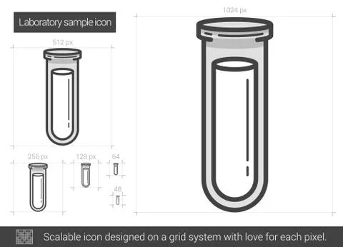 Laboratory sample line icon 스톡 일러스트