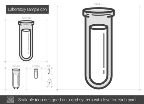 Laboratory sample line icon 스톡 일러스트