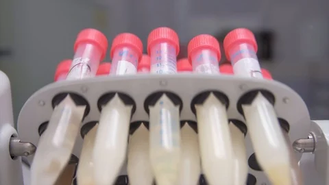 Laboratory samples mixing and turning Stock Footage 87804960