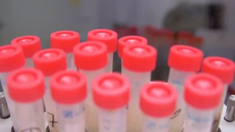 Laboratory samples mixing and turning Stock Footage 87805134