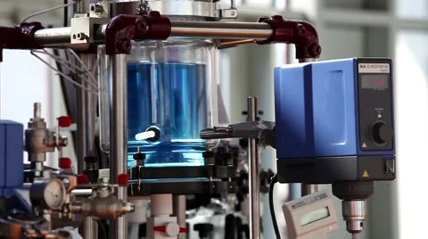 Laboratory scale process plant for batch wise mixing and emulsifying Stock Footage 53807586