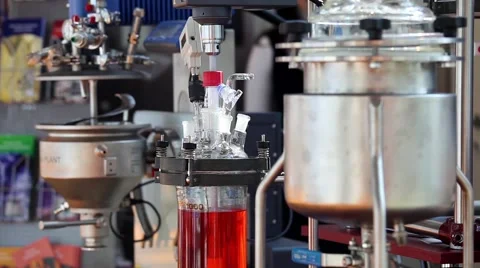 Laboratory scale process plant for batch wise mixing and emulsifying Stock Footage 53807604