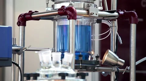 Laboratory scale process plant for batch wise mixing and emulsifying Stock Footage 53807607