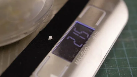 Laboratory scale for wax candles creating. Creative hobby DIY candles at home. Stock Footage 329417750
