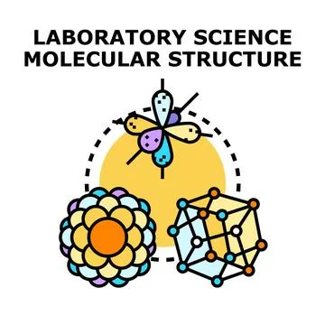 Laboratory science molecular structure concept illustration Stock Illustration