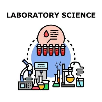 Laboratory science research analysis developing medical experiments Stock Illustration