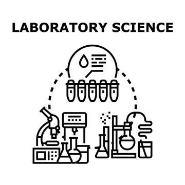 Laboratory science research analysis developing medical experiments Stock Illustration