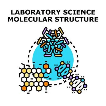 Laboratory science researching molecular structure and chemical biology Stock Illustration