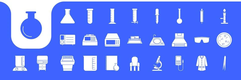 Laboratory science tools icon vector designs Stock Illustration