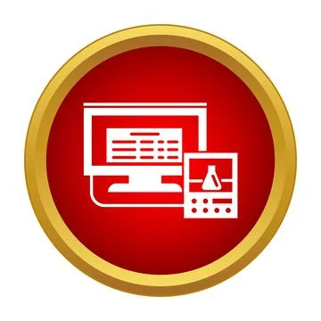 Laboratory scientific research data analysis monitoring icon Stock Illustration