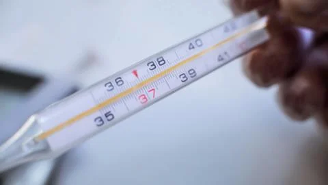 Laboratory Scientist check Thermometer Stock Photos