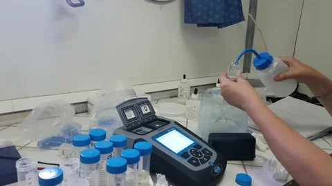 Laboratory Scientist Working At Lab With Test Tubes. Stock-Footage 138826506