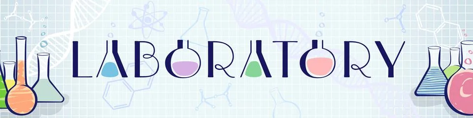 Laboratory script banner Stock Illustration