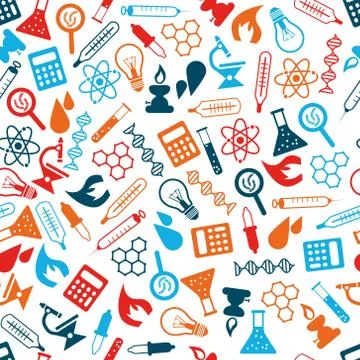 Laboratory seamless pattern Stock Illustration