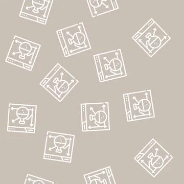 Laboratory seo optimization line vector seamless pattern Stock Illustration