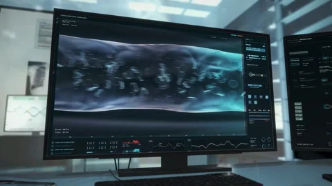 Laboratory software has identified the First Blood Type after vein analysis Stock Footage 189757927