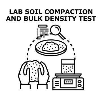 Laboratory soil compaction and bulk density testing process Stock Illustration