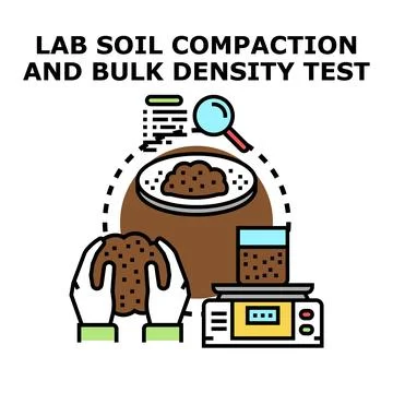 Laboratory soil compaction and bulk density testing process Stock Illustration