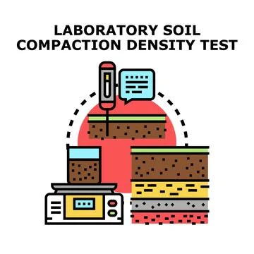 Laboratory soil compaction density test illustrating geotechnical engineering Stockillustratie
