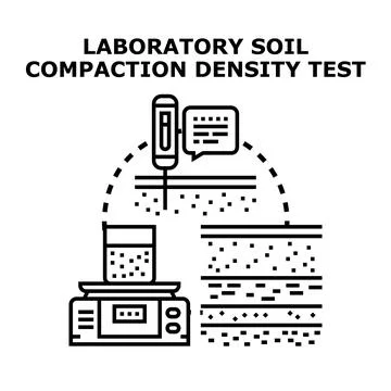 Laboratory soil compaction density test illustrating geotechnical engineering Illustrazione stock