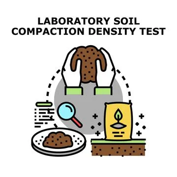 Laboratory soil compaction density testing for agriculture and engineering Stock Illustration
