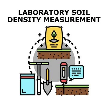 Laboratory soil density measurement process research concept Stock Illustration