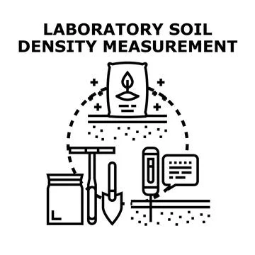 Laboratory soil density measurement process research concept Stock Illustration