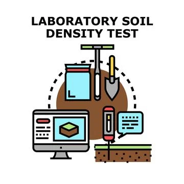 Laboratory soil density test concept vector illustration Illustrazione stock