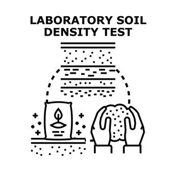 Laboratory soil density testing icon for engineering research Stock Illustration