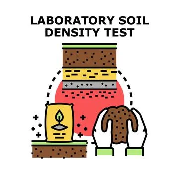 Laboratory soil density testing icon for engineering research Stock Illustration