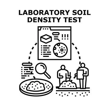 Laboratory soil density testing process and analysis Stock Illustration