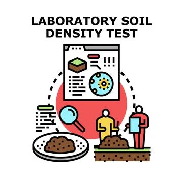 Laboratory soil density testing process and analysis Stock Illustration