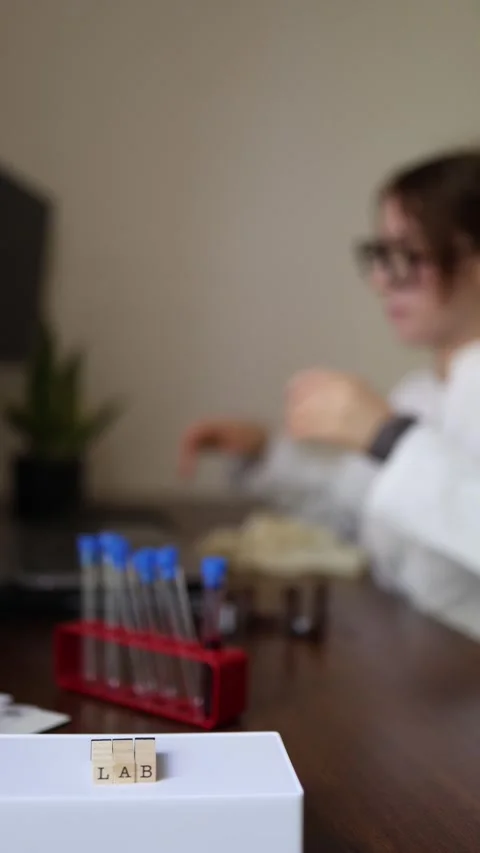 Laboratory specialist analyzing research data Stock Footage 337336750