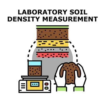Laboratory specialist measuring soil density for analysis Stock Illustration