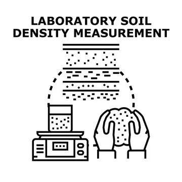 Laboratory specialist measuring soil density for analysis Stock Illustration