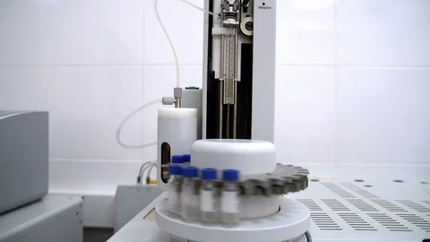 Laboratory spectrometer close up Stock Footage 120148205