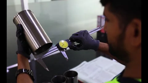 Laboratory spectrometer testing metal sample for chemical composition in Stock Footage 337031361