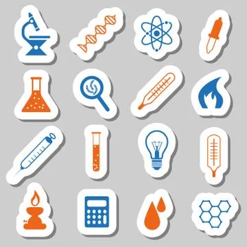 Laboratory stickers Illustrazione stock