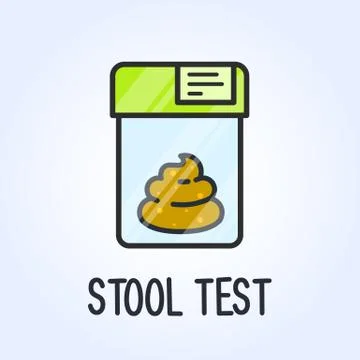 Laboratory stool test icon - poo in plastic bag, medical analysis Stock Illustration