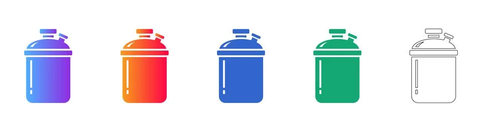 Laboratory Storage Container Icon Set Stock Illustration
