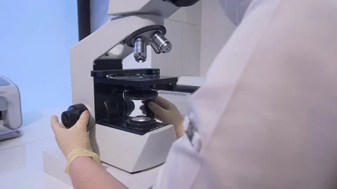 Laboratory studies of blood analysis microscope Видео 73034274