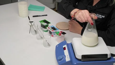 Laboratory Study of Dairy Product Composition Video stock 305777795